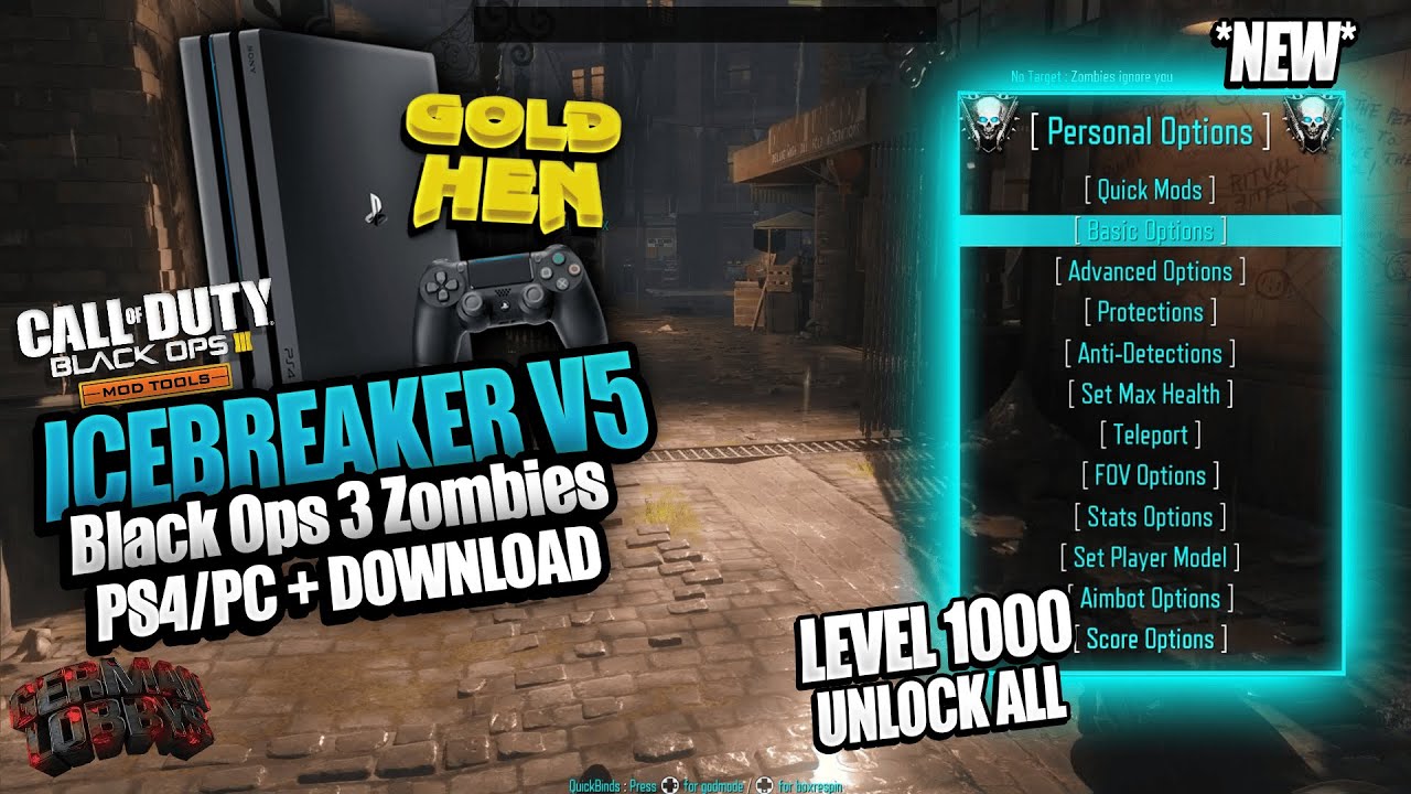 The BEST BO3 GSC Mod Menu? 🔥 Icebreaker V5 + Download [PC/PS4]