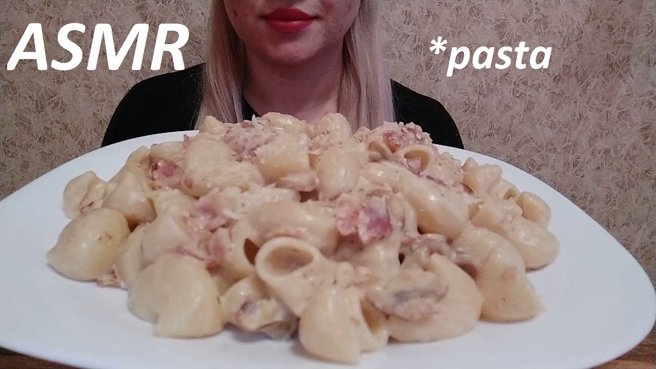 ASMR Pasta in creamy sauce and with bacon and mushrooms( NO TALKING) | LUBS-ASMR
