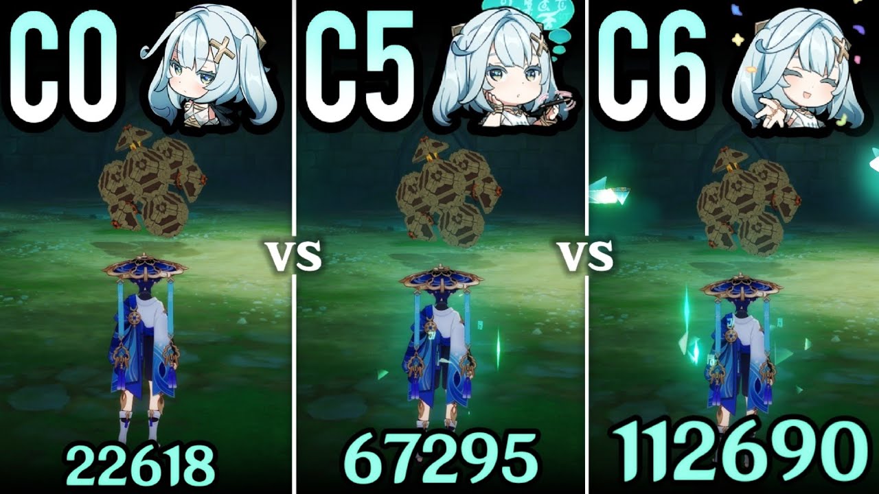 Faruzan C0 vs C5 vs C6 Buff Comparison for Wanderer [Genshin Impact]