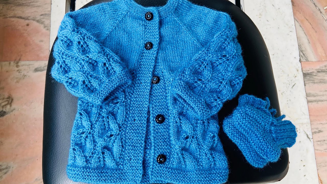 (0-6months) newborn baby cardigan knitting | easy top down cardigan knitting pattern ✅
