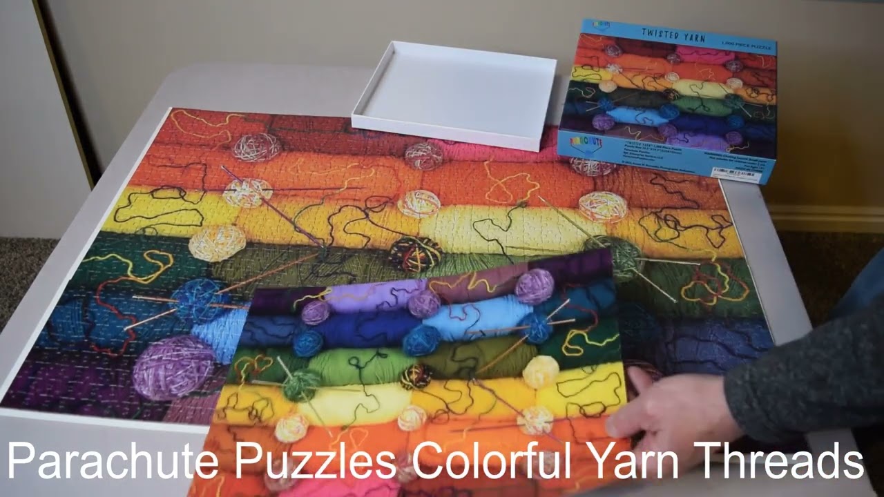 Product Demo: Twisted Yarn 1000 Jigsaw Piece Puzzle Colorful Knitting Yarn Colored in Colorful Rows