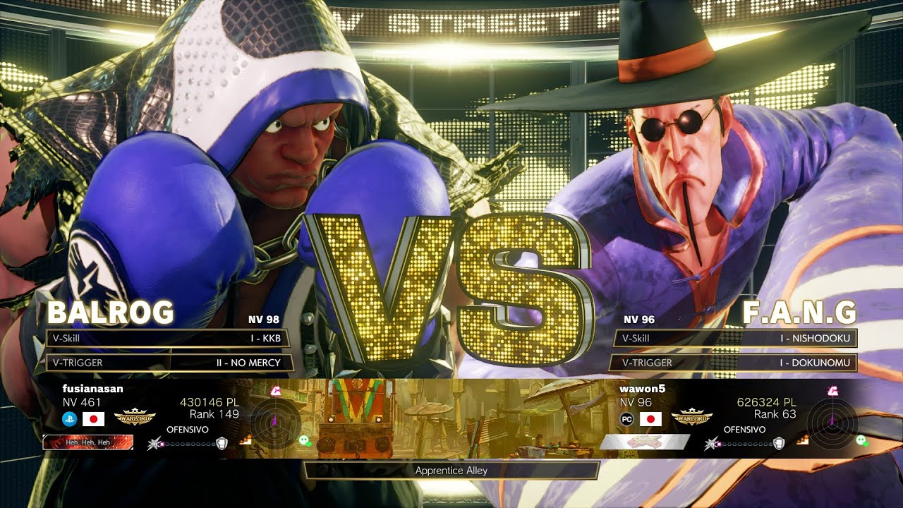 SFV Champion Edition 🔥 fusianasan (BALROG) Vs wawon5 (F.A.N.G) 🔥 Online Match's 05-02-2023