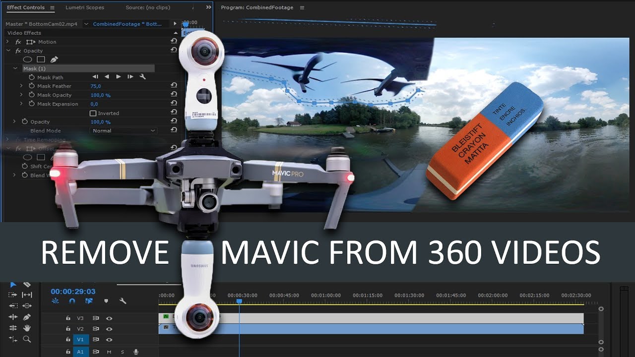 How to remove DJi Mavic from Samsung 360 video ...