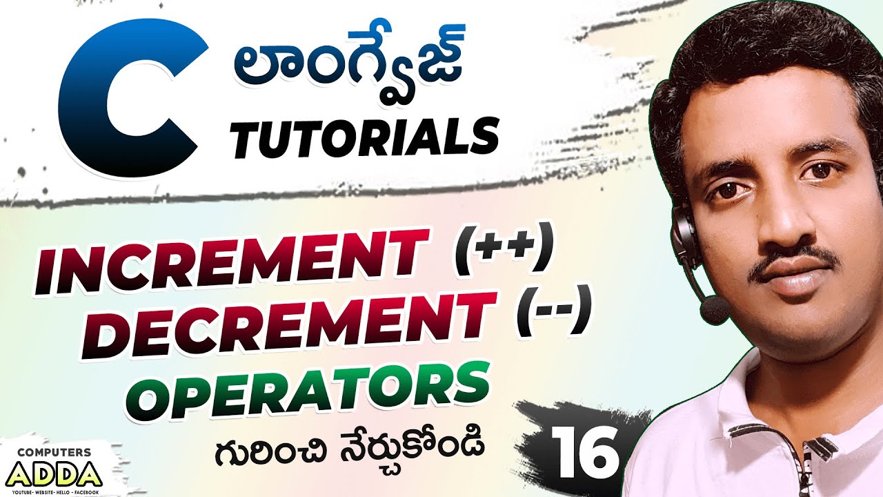 16 || Increment & Decrement Operators in C-Language Telugu | Post & Pre Inc/Dec Operators ||