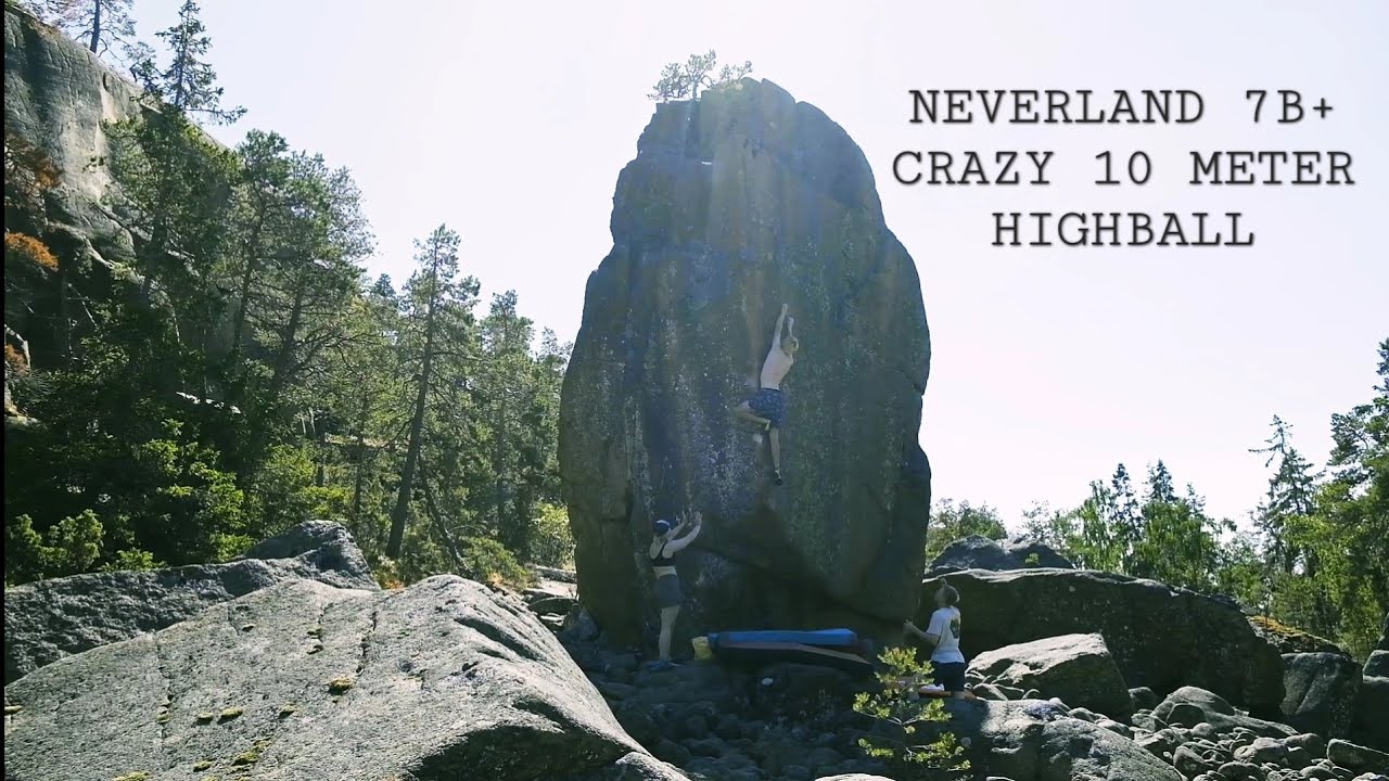 Eelis sends Nalle Hukkataival's crazy 10m highball Neverland 7B+/V8 at Åland islands