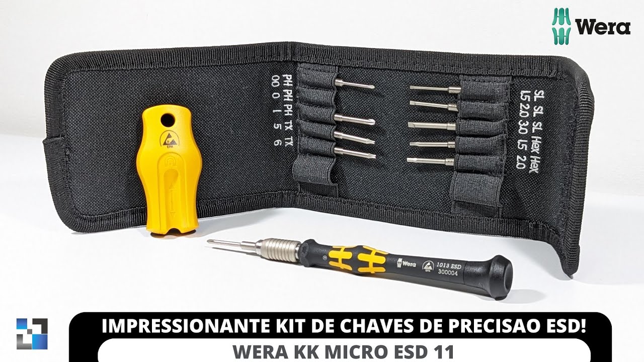 IMPRESSIONANTE KIT DE CHAVE DE PRECISÃO ESD WERA KK MICRO ESD 11!