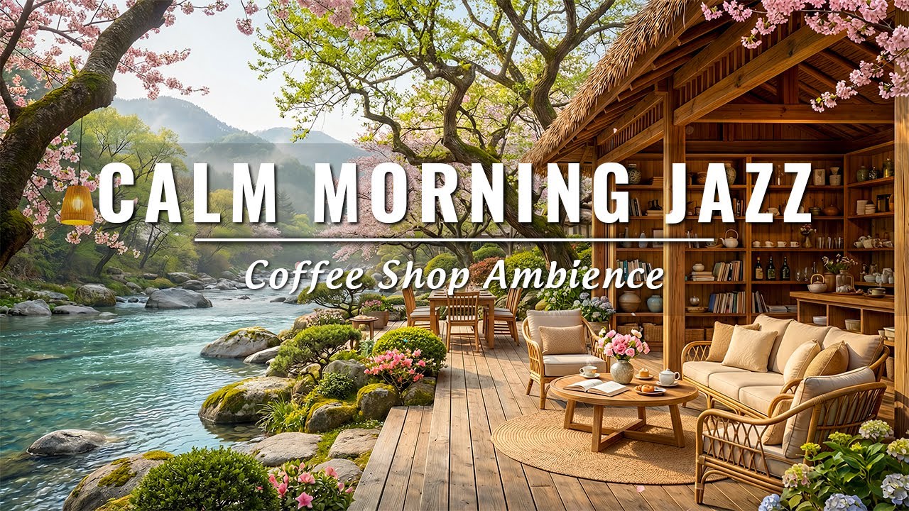 Relaxing Jazz Music for Reading & Studying 🌸 Spring Morning Jazz with Coffee Shop Ambience
