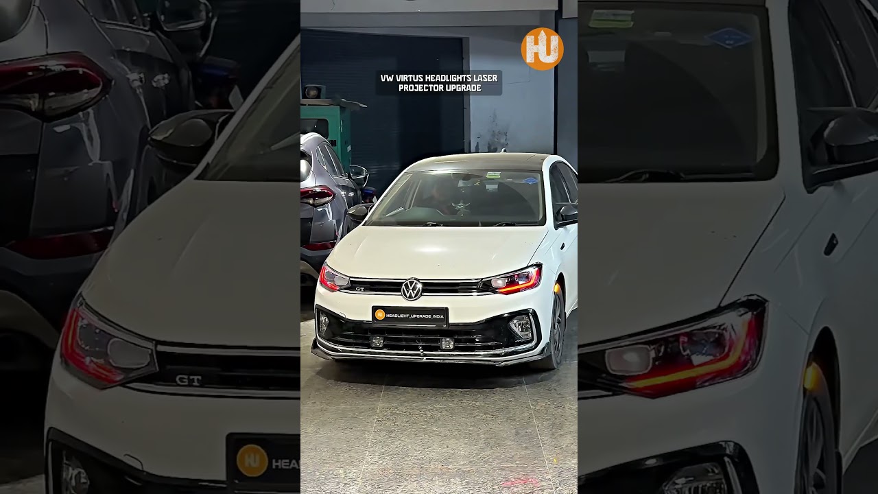 Vw virtus headlight projector change, auxiliary lights, rgb drl. Dual laser projector