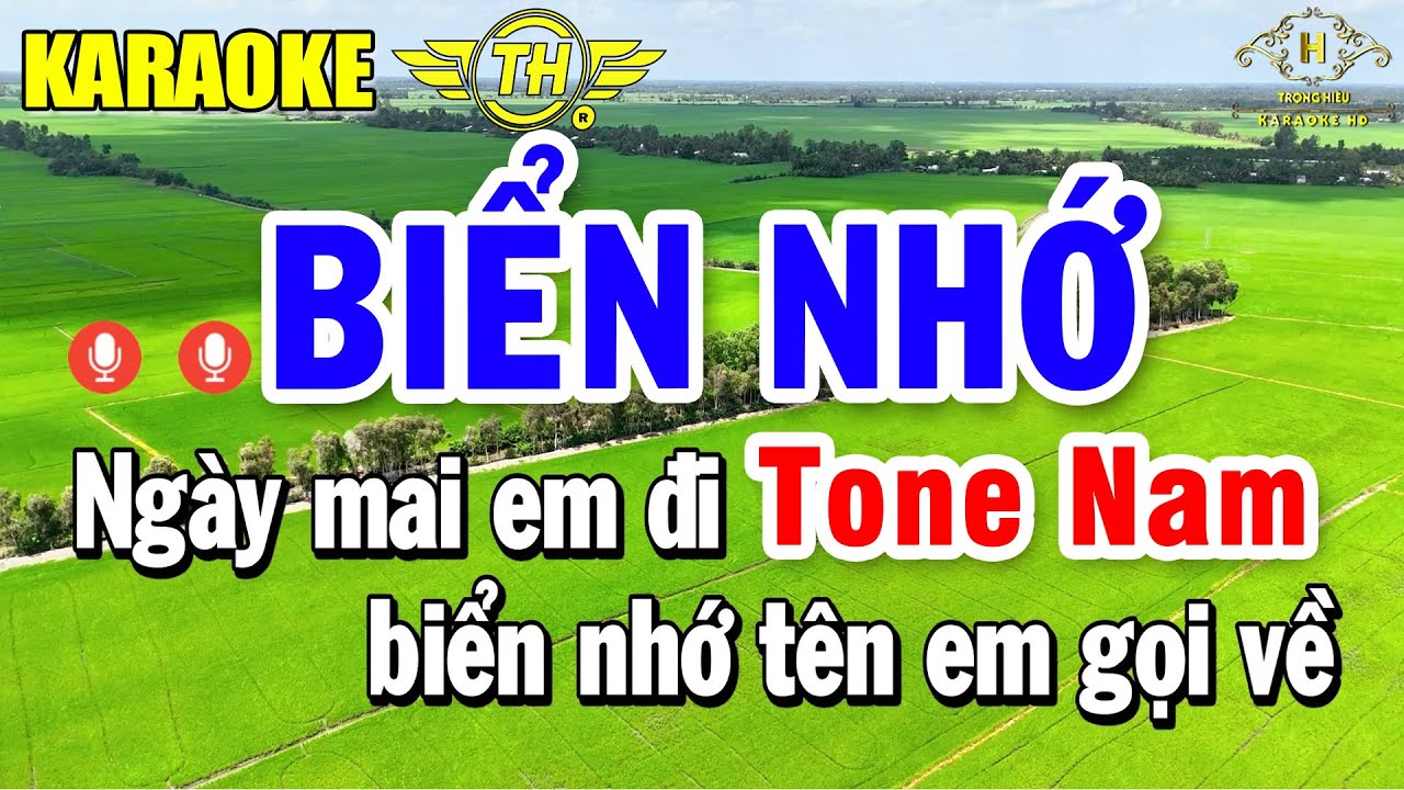 Biển Nhớ Karaoke Tone Nam ( Gm ) Nhạc Sống Dễ Hát | Trọng Hiếu