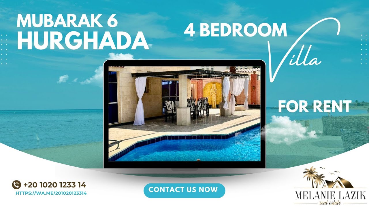 Bright & airy 4 bedroom villa in Mubarak 6, Hurghada | spacious pool & a touch of ancient Egypt