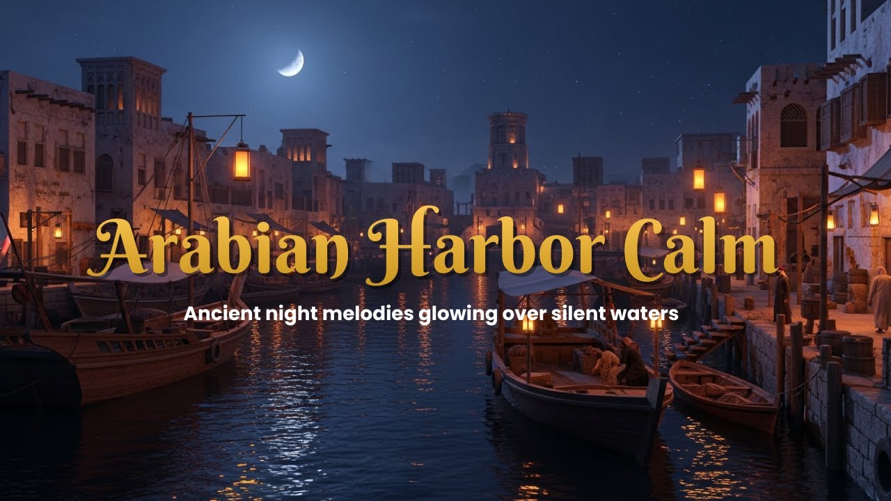 Arabian Night Harbor Ambience – A Serene Journey Across Moonlit Waters