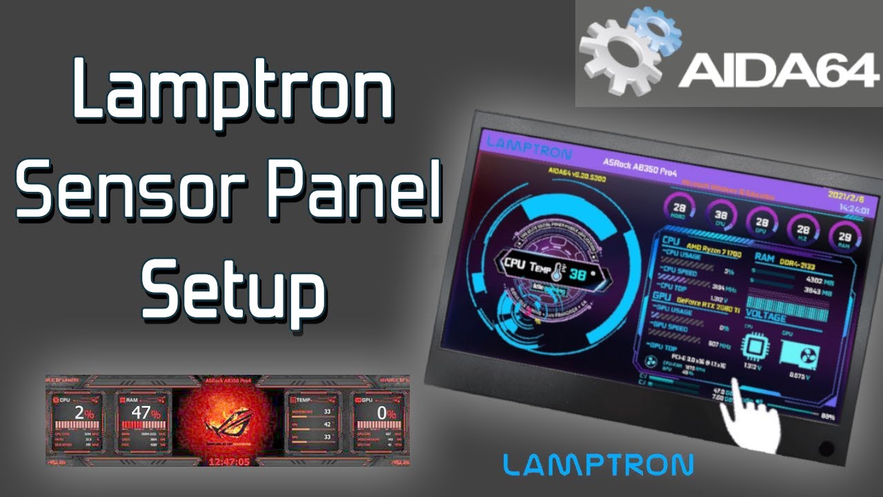 Lamptron Sensor Panel AIDA64 Setup & Custom Display Tutorial.