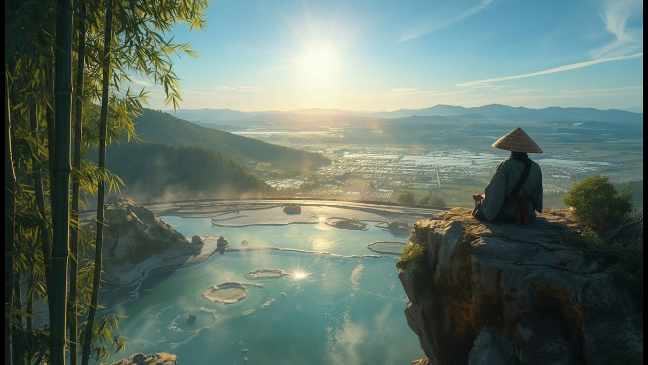 Samurai Zen Meditation Music • Morning Over the Hot Springs | Japanese Flute for Peace & Focus