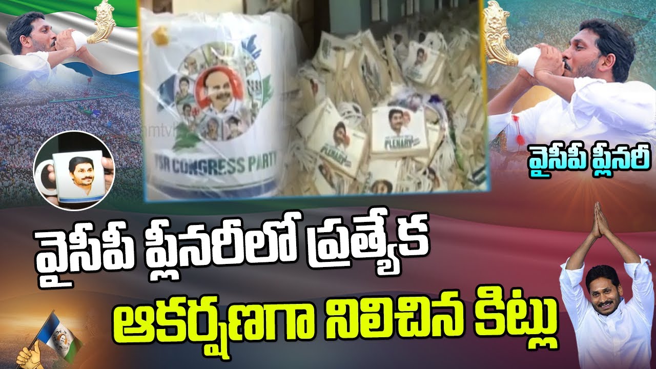 వైసీపీ ప్లీనరీలో ప్రత్యేక ఆకర్షణగా నిలిచిన కిట్లు | YCP KITS Special Attraction in Plenary | hmtv