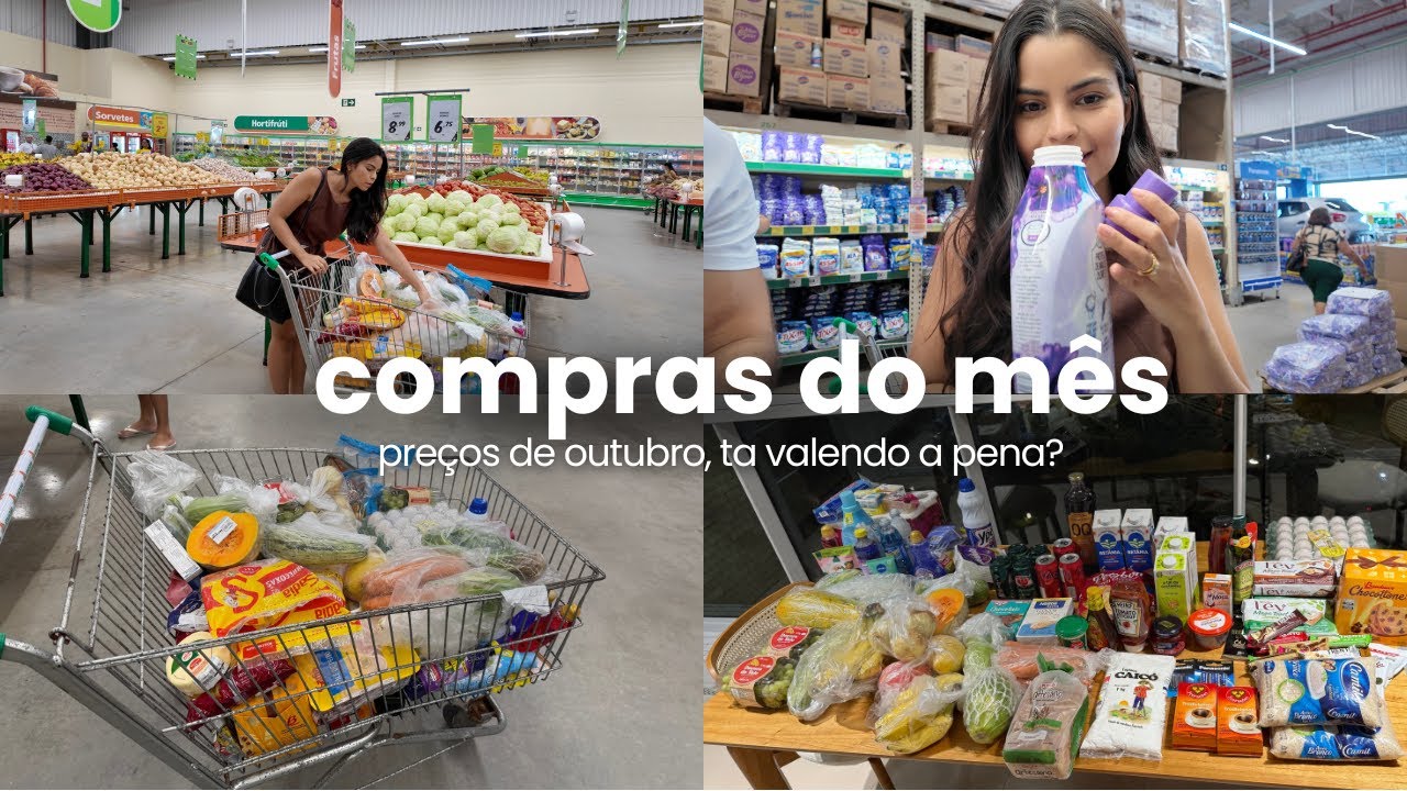 COMPRAS DO M&Ecirc;S NO ATACAD&Atilde;O, pre&ccedil;os de outubro com feira completa e carnes!