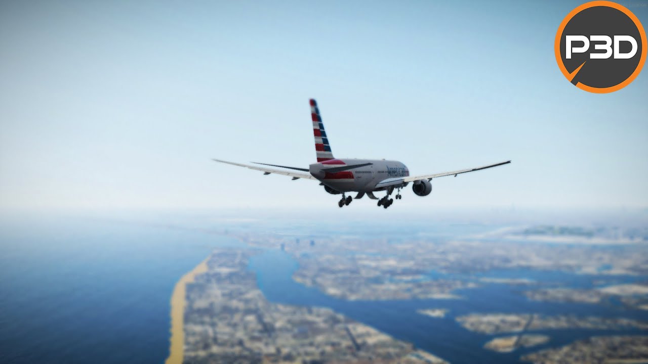 [P3Dv5] 777-200 | Landing in New York! (KJFK)
