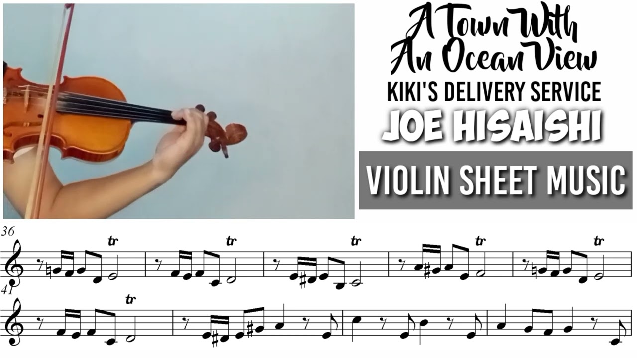 Free Sheet || Kiki's Delivery Service - A Town With An Ocean View || Violin Sheet Music