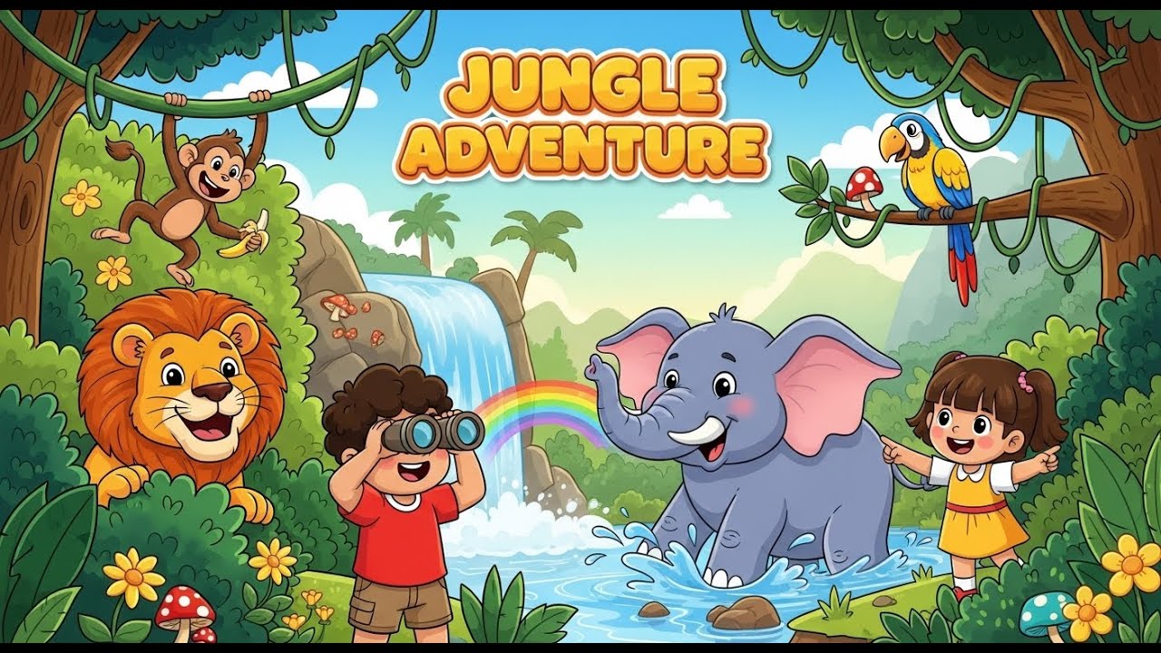 Jungle Adventure 🌴🦁 | Fun Learning Song for Kids | Happy Tale & Tune