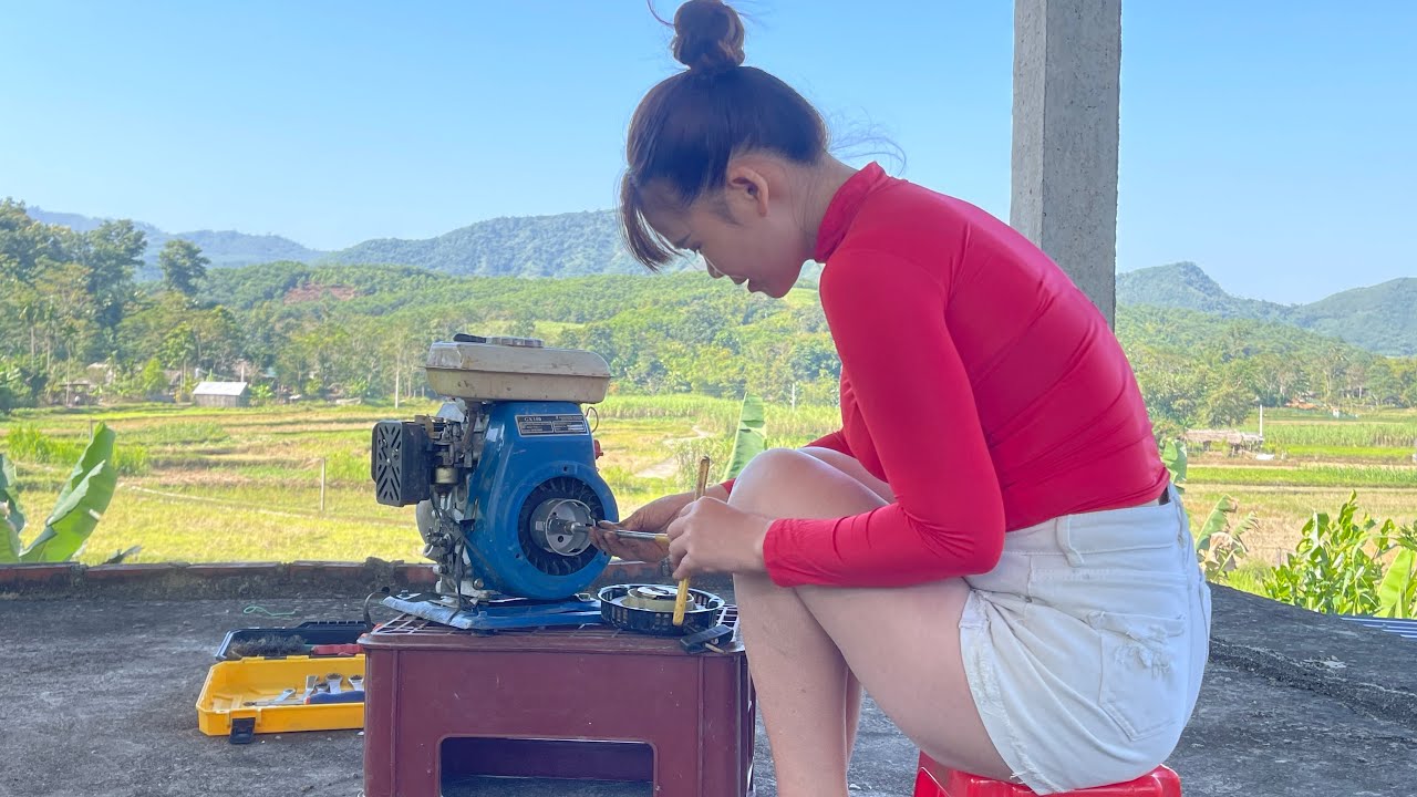 Time-lapse video: Talented 20-year-old girl repairs broken machinery in 15 days! Amazing!