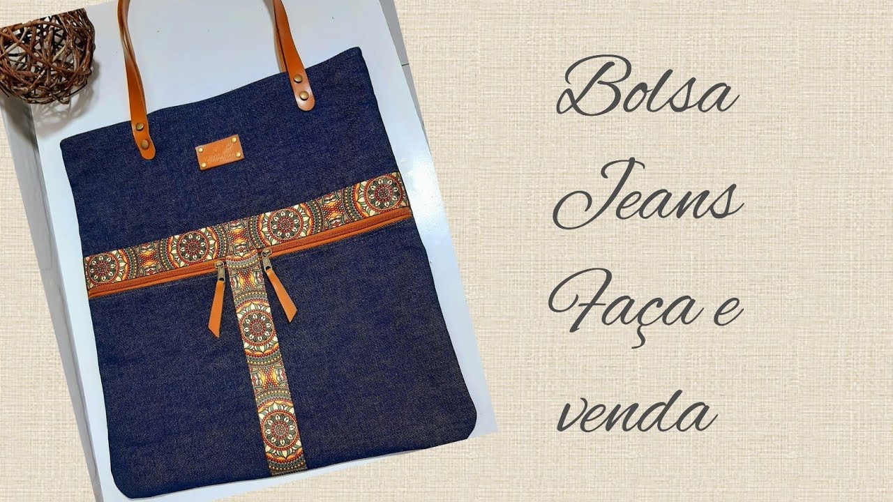 Bolsa Jeans com 2 bolsos na frente !