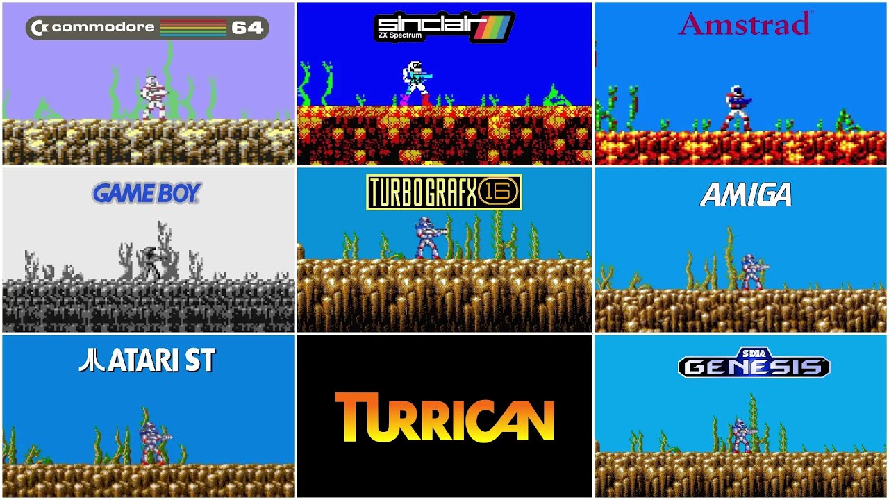Turrican [1990] C64 vs ZX Spectrum vs CPC vs Genesis vs Game Boy and more (Version Comparison)