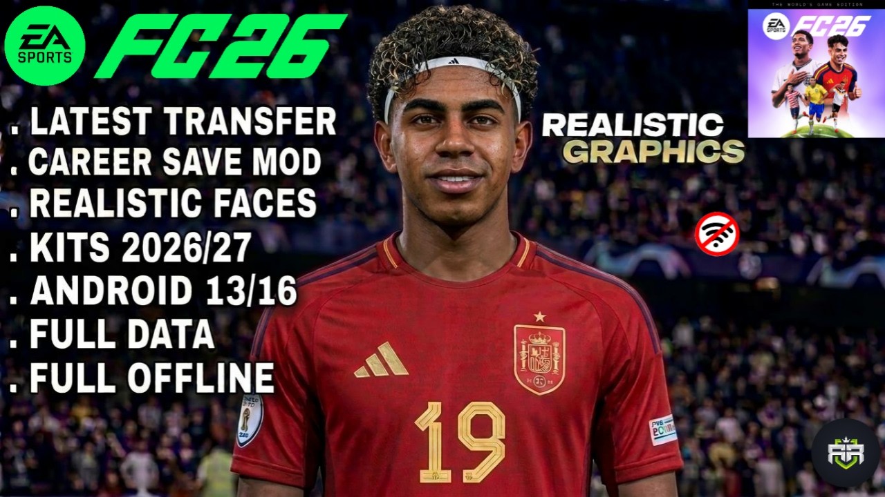 FIFA 16 MOBILE MOD EA FC 26 ANDROID OFFLINE CAREER MODE UPDATE ФОРМЫ 2026/27 РЕАЛЬНЫЕ ЛИЦА И ТРАН...