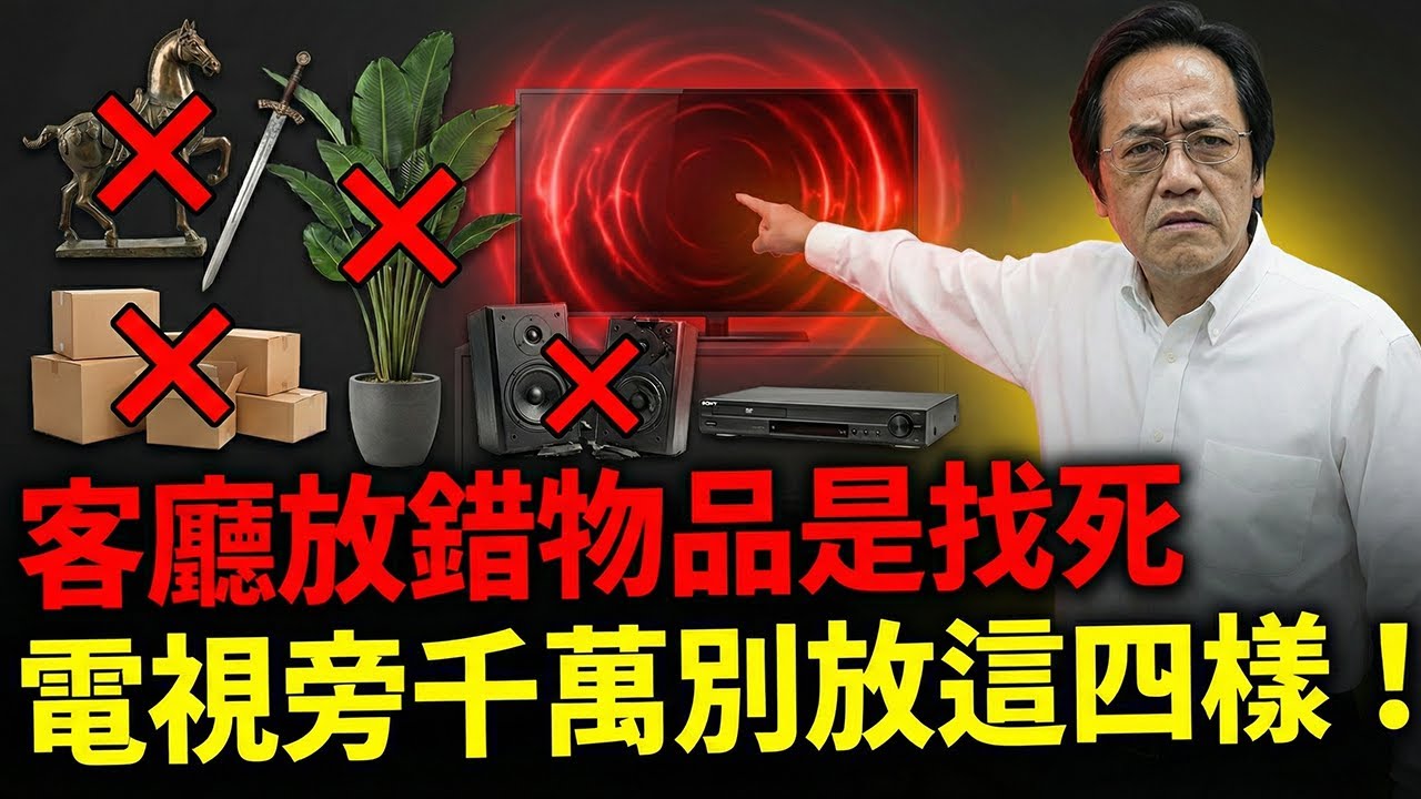 倪海廈：客廳放錯如刑場！電視旁這四物是「心臟殺手」，放一天窮一天，現在扔掉還能救命！#倪海廈#風水#九紫離火運#客廳風水#中醫養生