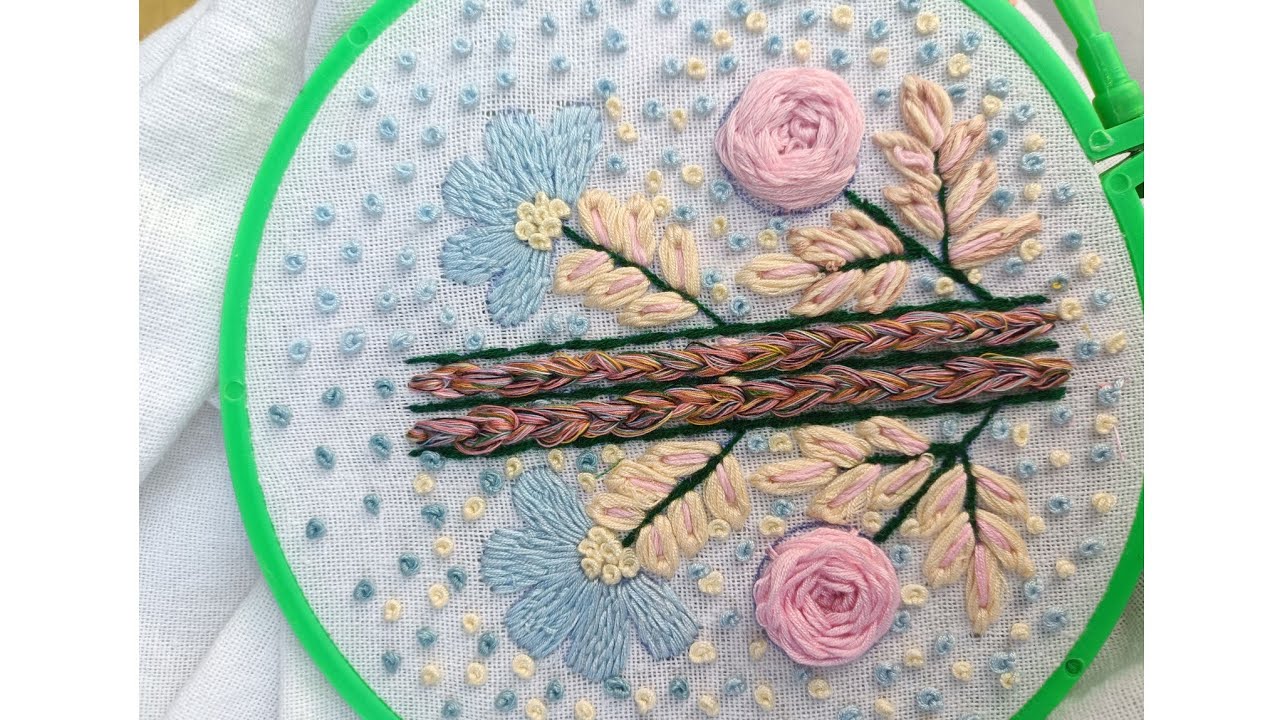 🌸 Hand Embroidery Floral Garden Design | Beautiful Thread Art Magic ✨#embroiderydesigns 