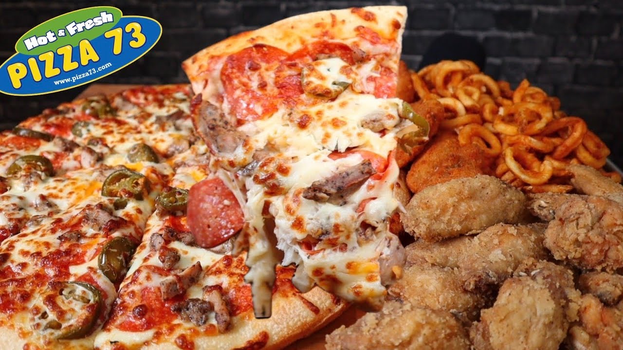 ASMR Pepperoni & Jalapeño Cheese Pizza, Jalapeño Poppers, Wings & Jalapeño Cheese Sauce, Curly Fries