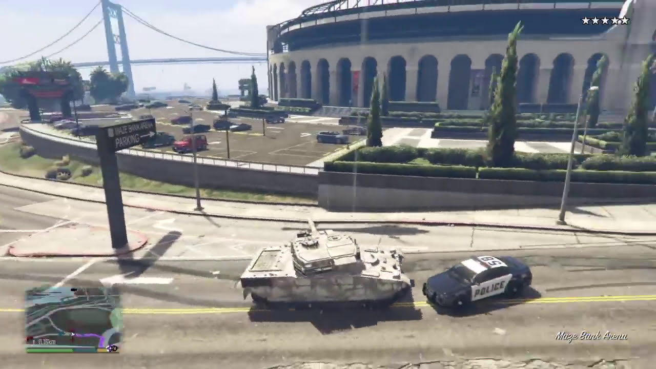 GTA V: Persecución policial desde tanque #2