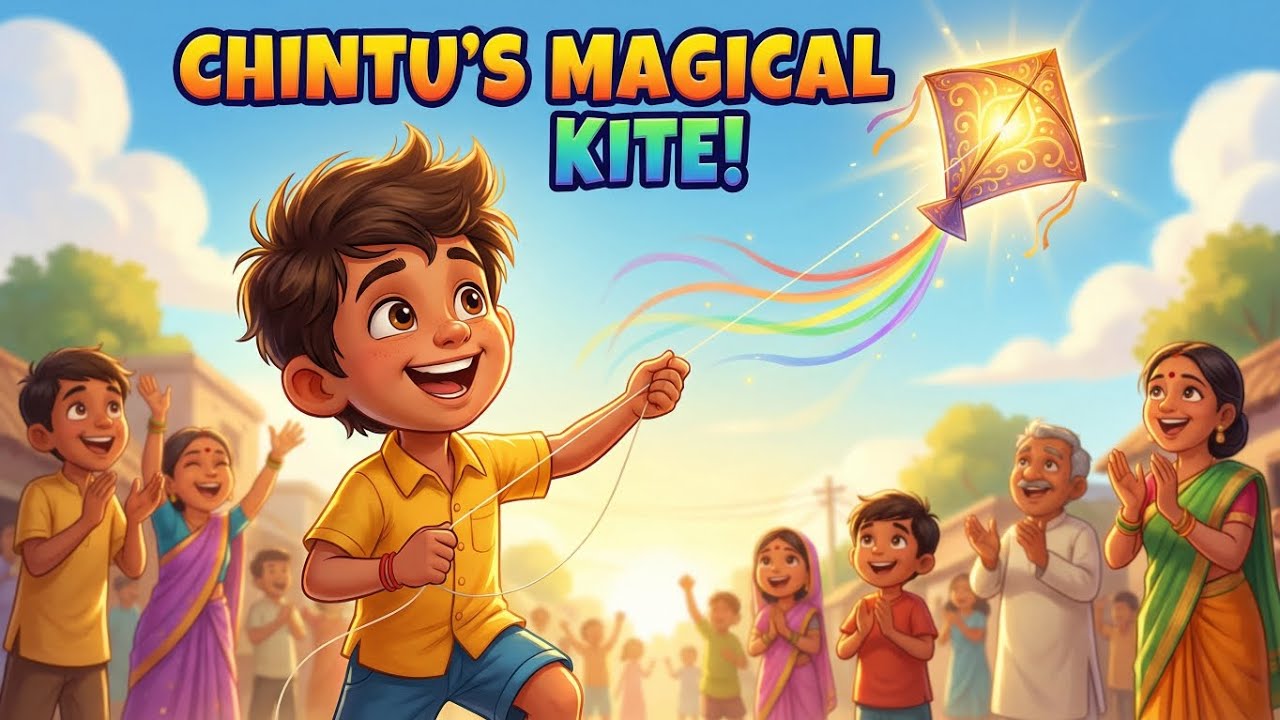 Chintu Aur Jaadui Patang | Hindi Cartoon Kahani | Moral Story for Kids