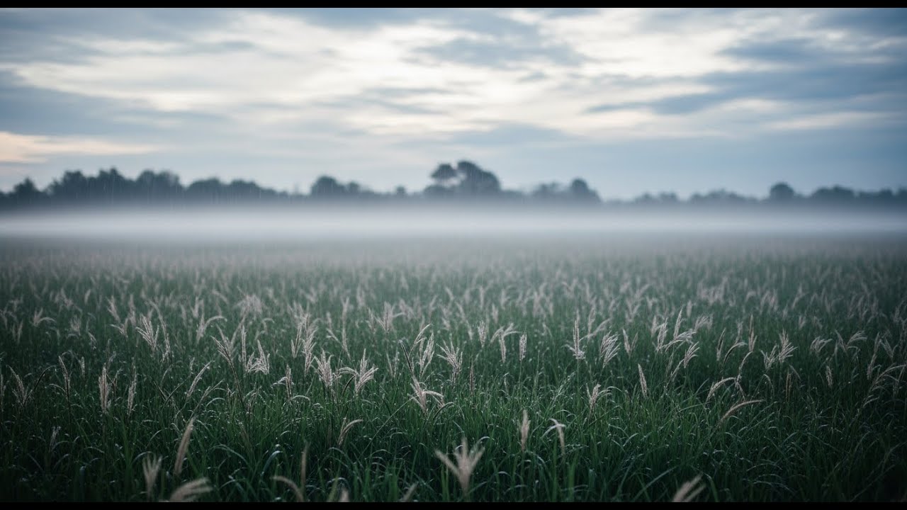 Tranquil Rain on a Wide Grass Field | Deep Sleep ASMR