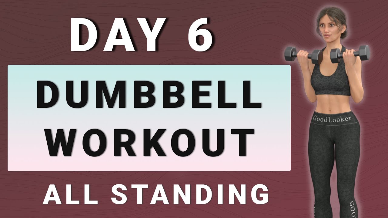 DAY 6: Total Body Dumbbell STRENGTH & CARDIO Workout // All Standing✨15-Day Transformation✨