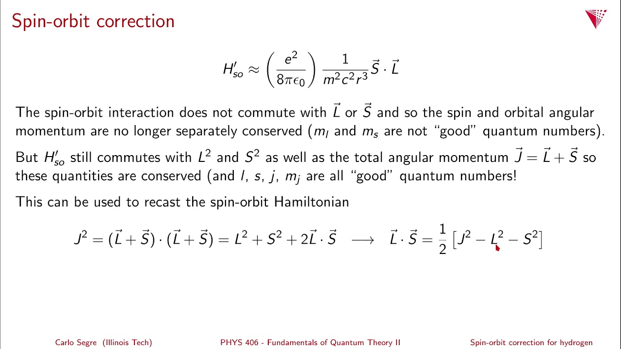 7.04 The hydrogen spin-orbit correction