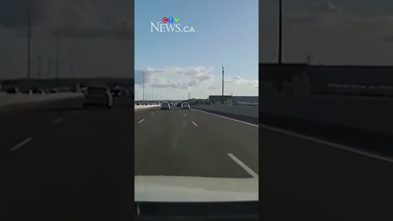 Dashcam captures wrong-way driver on Highway 401 in Milton