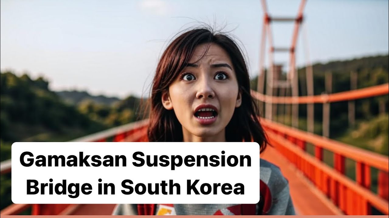 Walking the Gamaksan Suspension Bridge in South Korea DMZ tour | Идем по подвесному мосту в Корее