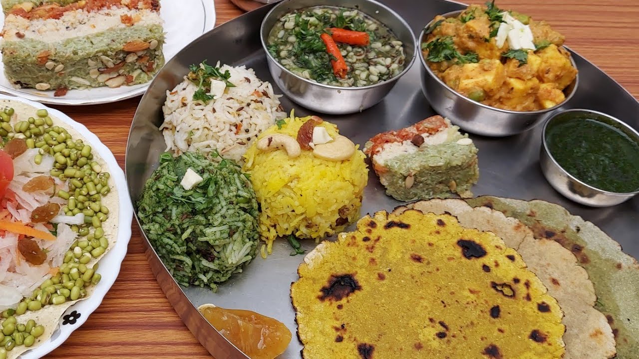 tiranga thali |Healthy thali with natural ingredient No added colorJowar makka bajra roti for winter