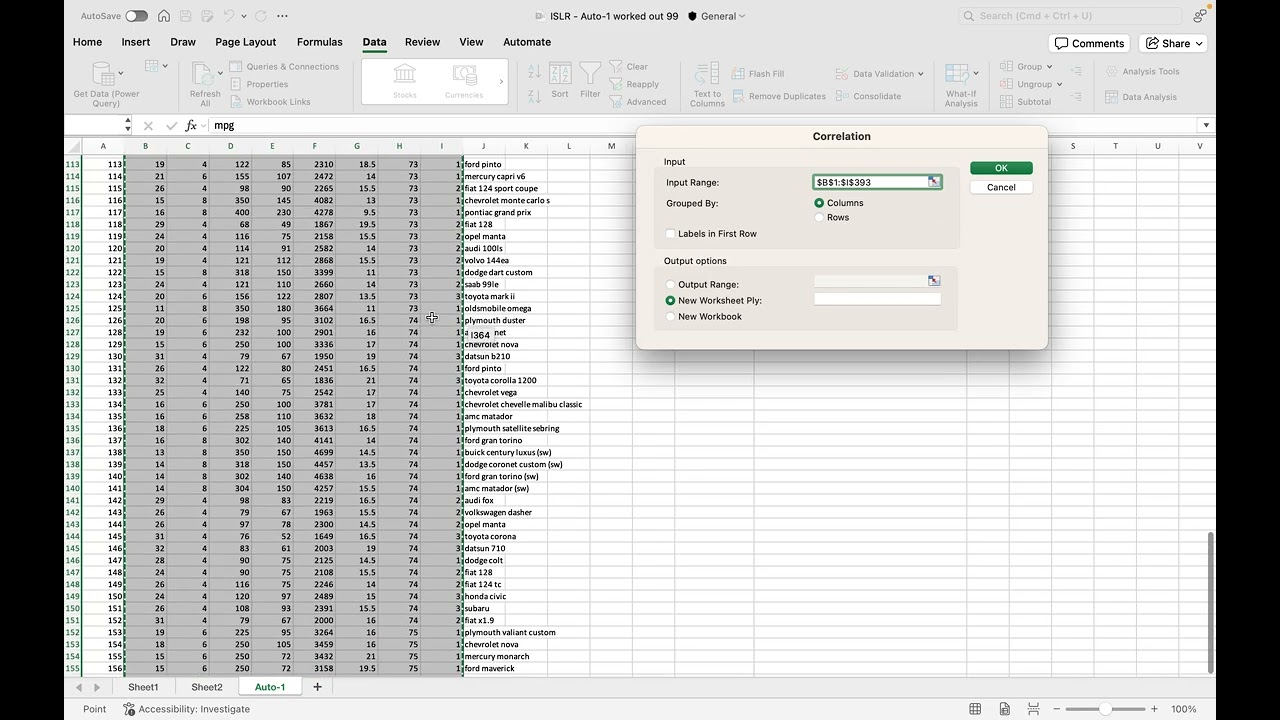 Correlation Matrix In Excel + Conditional Formatting