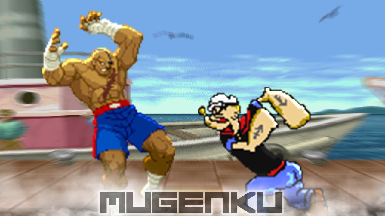 Sagat vs Popeye. Street Fighter vs Popeye the Sailor Man. Street Fighter MUGEN Multiverse