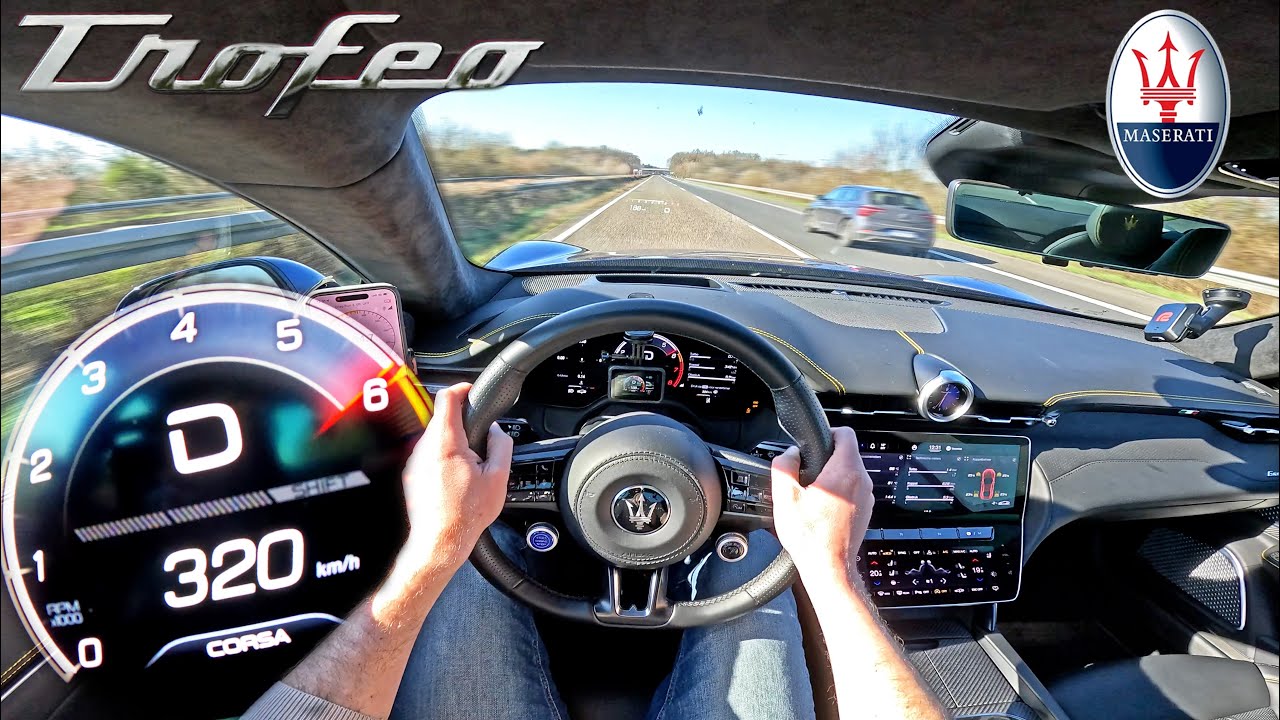 Maserati GranTurismo Trofeo V6 BiTurbo // 320KMH on AUTOBAHN