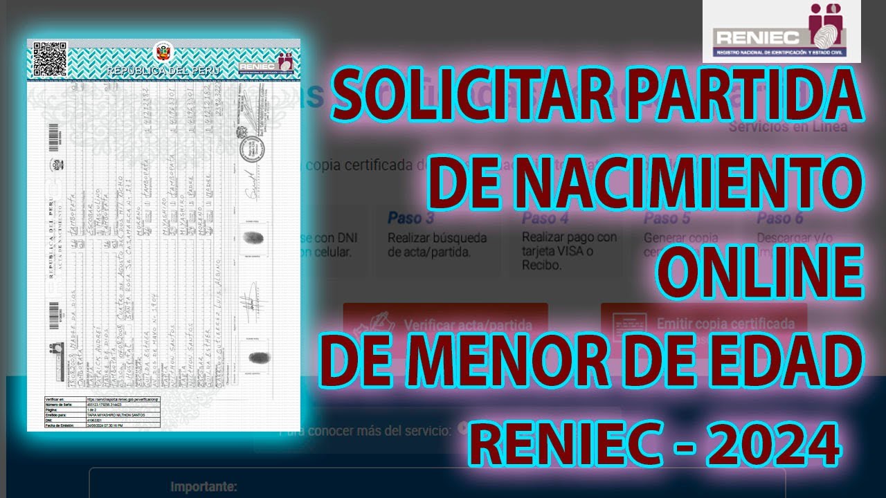 SOLICITAR PARTIDA DE NACIMIENTO ONLINE DE MENOR EDAD RENIEC-2024  - ACTA DE NACIMIENTO CODIGO 02141