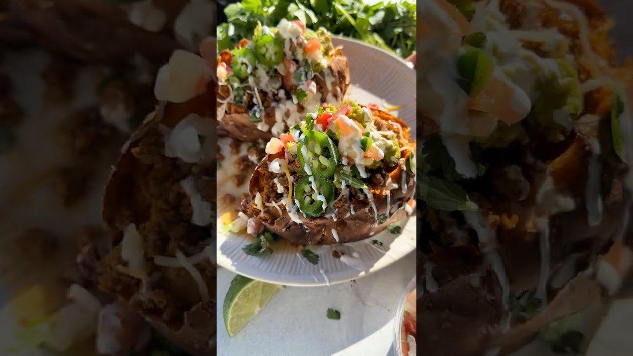 Taco Stuffed Sweet Potatoes (Easy Weeknight Dinner) 💚✨🤌🏽