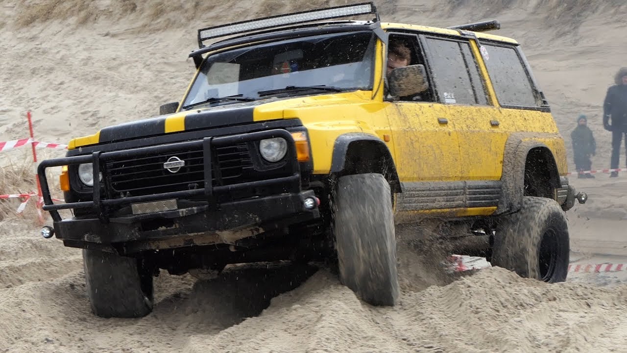 Nissan Patrol Double Cab RD28T 4x4 Going Strong in The Sand | Good Sound | Løkken Beach Tour 2019