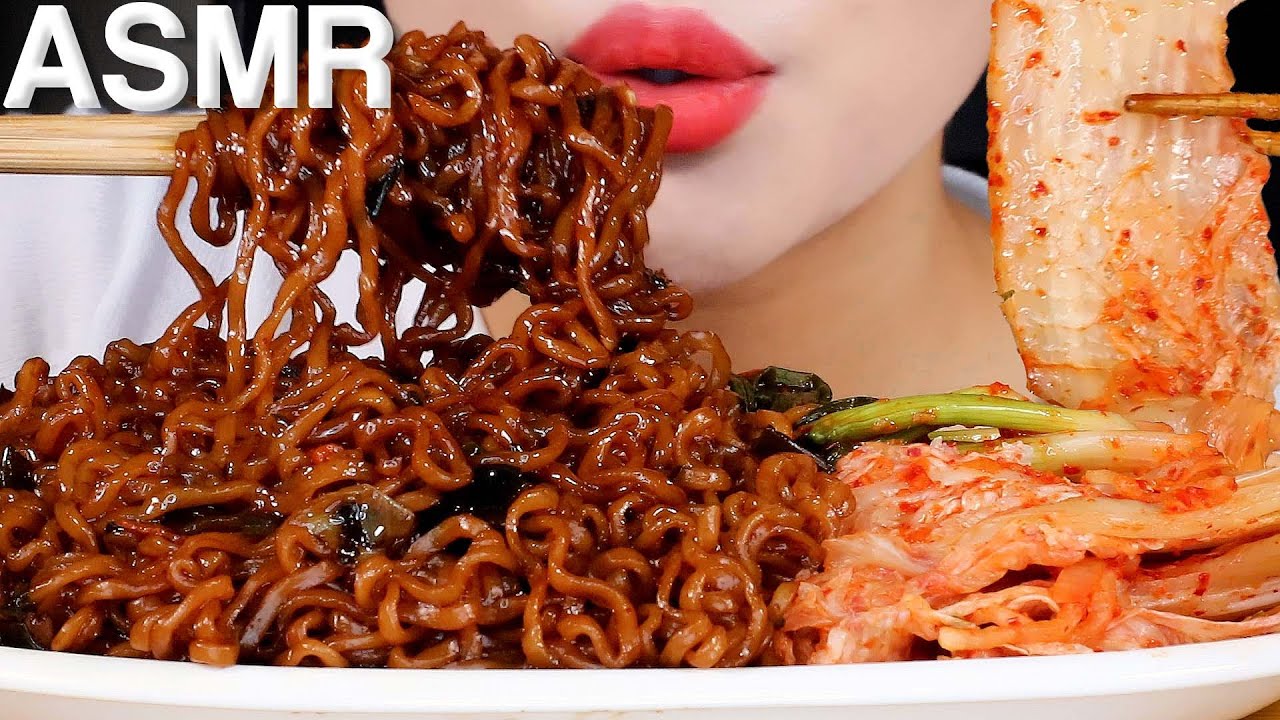 ASMR Spicy Seafood Black Bean Noodles Chapaguri 짜파구리 먹방 Eating Sounds Mukbang