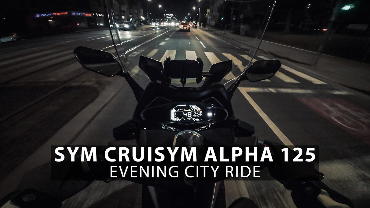 SYM CRUISYM ALPHA 125 EVENING CITY RIDE POV 4K