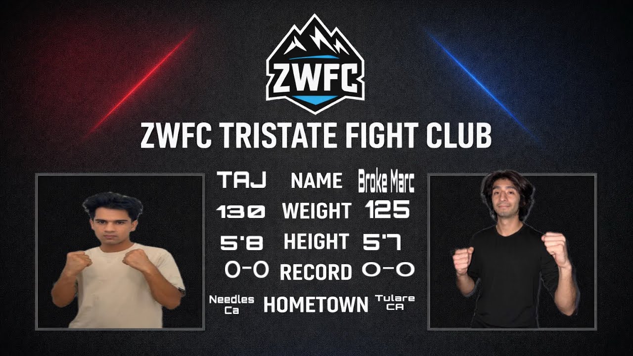 🥊⛈️ZWFC2 | BROKE MARC  Vs. TAJ⛈️🥊