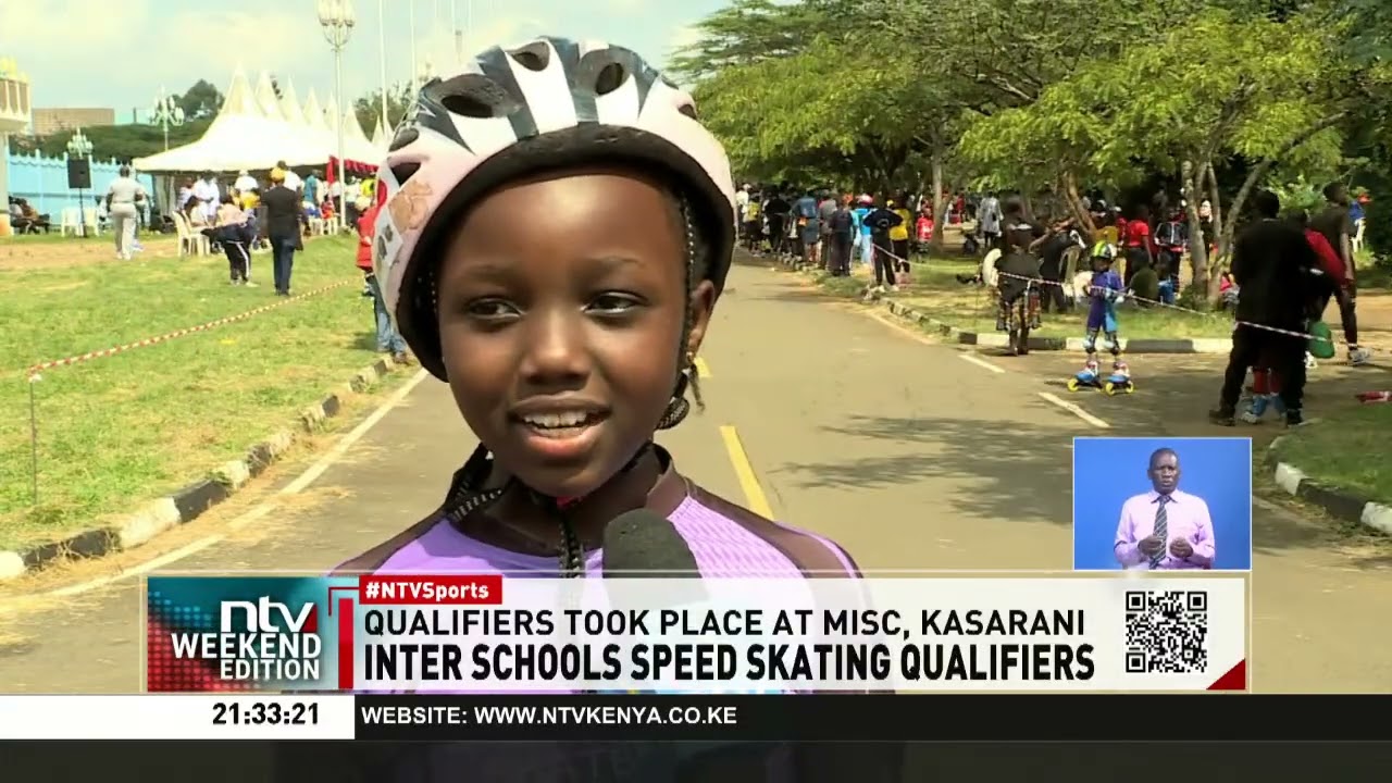 Tasha Hawi wins 12-14 years category at the Inter-school speed skating qualifiers