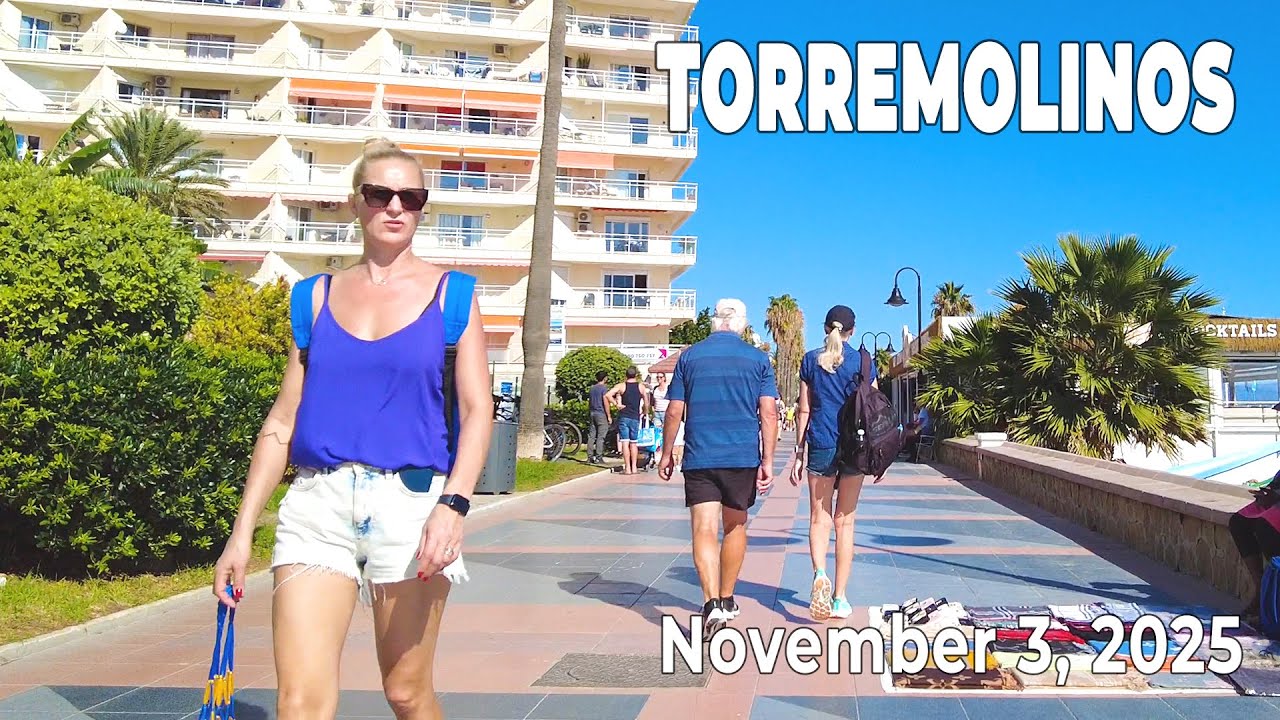 Torremolinos November 3, 2025 Promenade Walk Malaga Costa del Sol Spain [4K]
