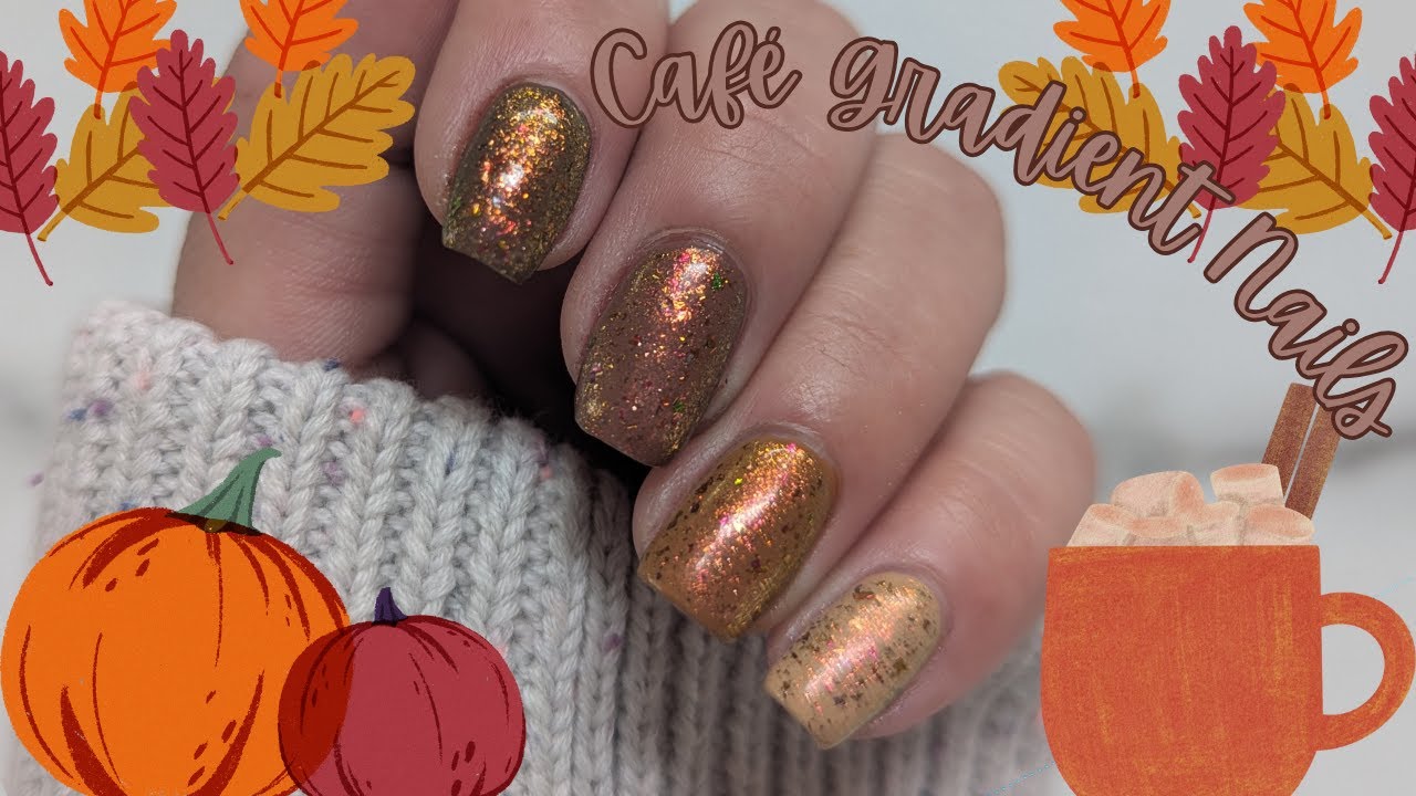 Polish Along! Café Gradient Nails | Neutral Browns Gradient For Fall | #nails #polishalong #holotaco
