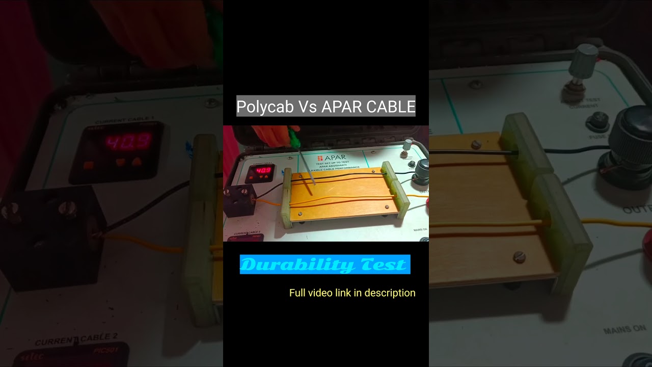 Polycab vs Apar durability Test..#electronic #electrical #experiment #bearing #cable #polycab #new